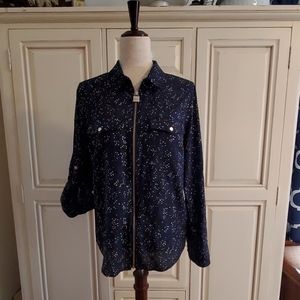 NWT Michael Kors zip-up shirt